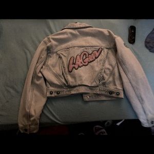 Vintage 90s LA gear cropped jean jacket